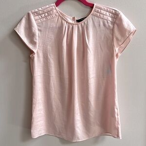 Banana Republic Light Pink Cap Sleeve Blouse with Detail Petite Sm Lightweight